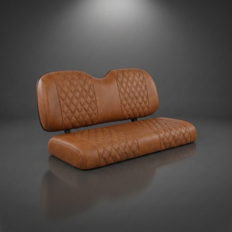 Saddle tan diamond-stitched seats